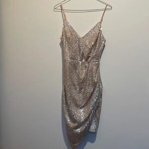 Windsor Silver and Baby Pink Sequin Dress